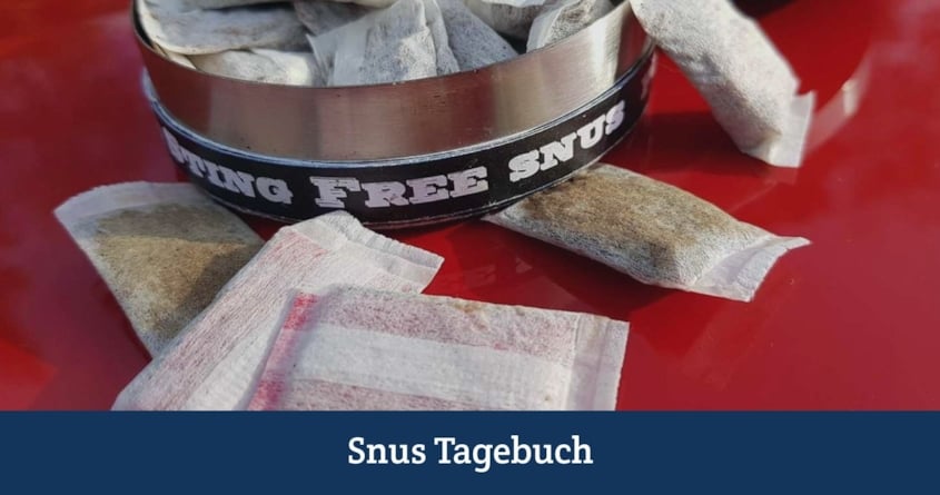 Ältere Snus-Dose mit Snooze-Tabak