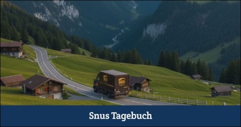 UPS Wagen fährt durch die Berge.