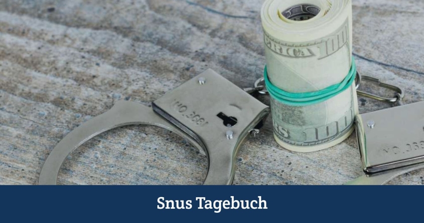 Dollar und Handschellen um das Thema Schwarzmarkt zu illustrieren